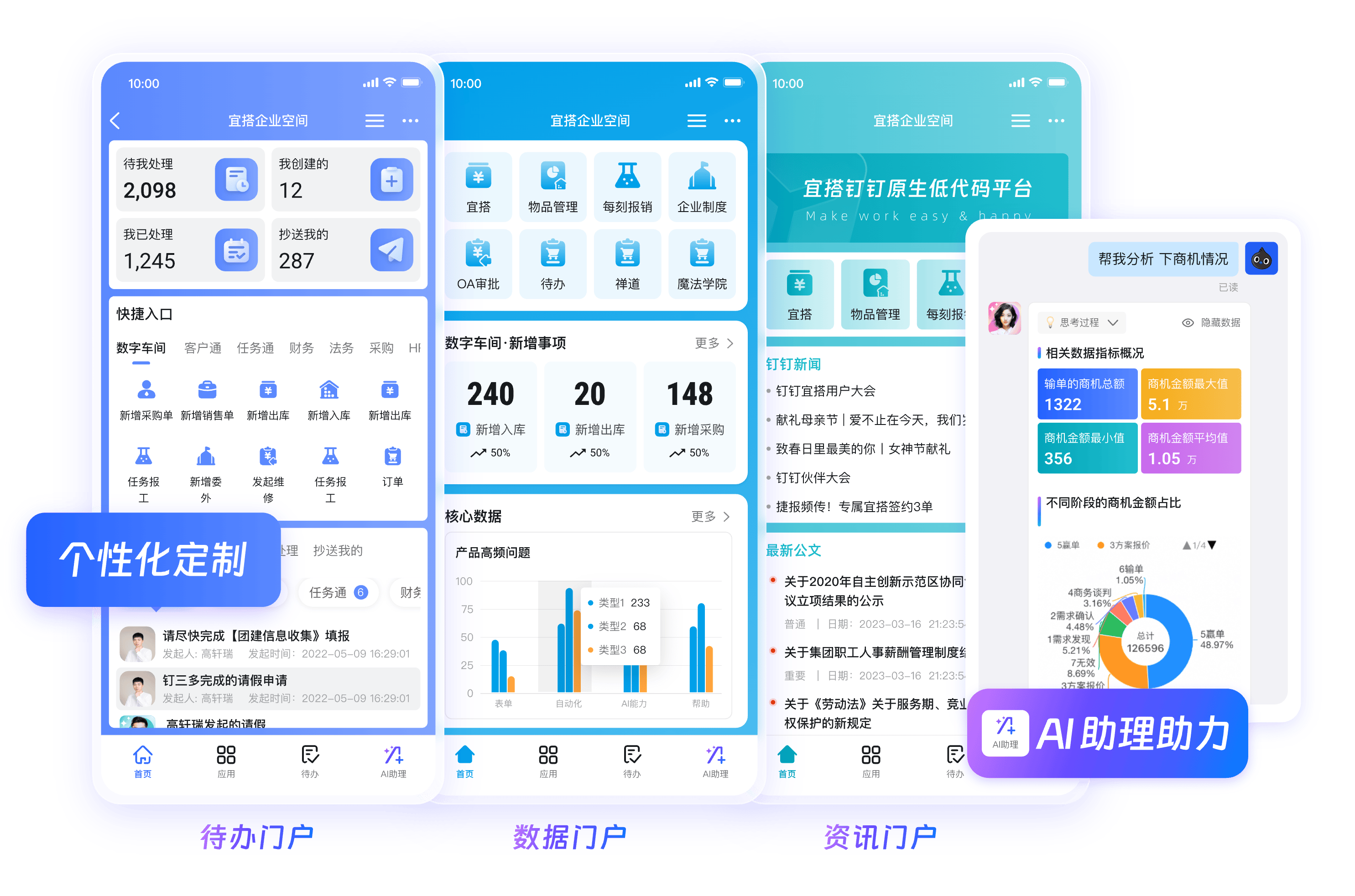 钉钉数字化协同办公界面